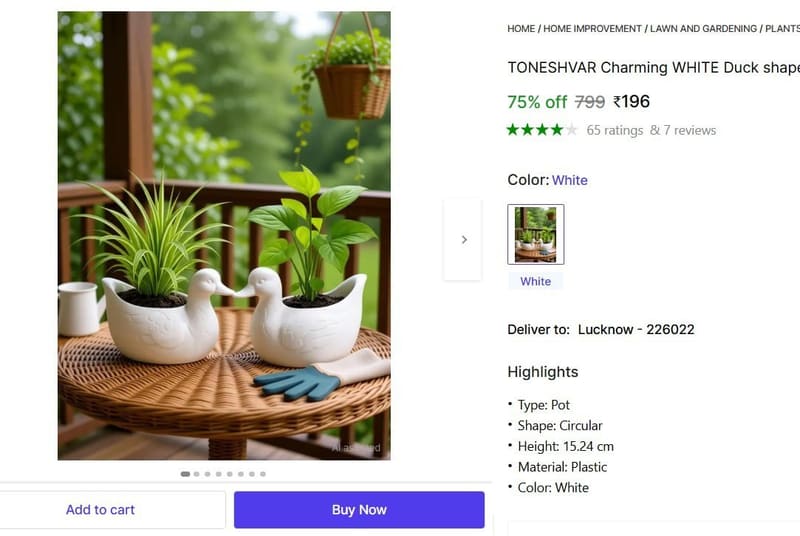 🔥  Plant Container Set (Pack of 2, Plastic) @ ₹296