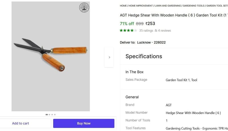 🔥  Shear With Wooden Handle @ ₹253