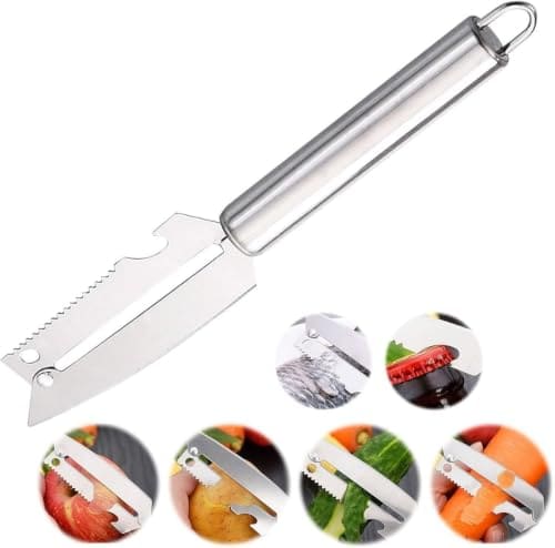 4 in 1 Stainless Steel Vegetable Peeler with Knife, Bottle O...