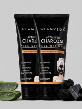 🔥 GLAMVEDA Activated Charcoal Peel Off Mask (Set of 2) 🖤