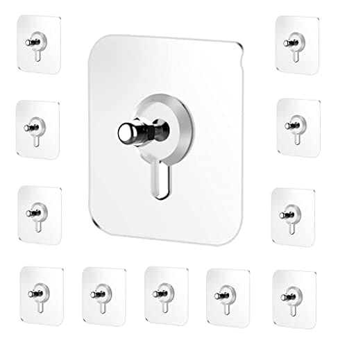 🛒 JIALTO 10 Pcs Stainless Steel, PVC, ABS Nail Free Seamless Adhesive Non-Trace No Drilling Installation Hanging, Waterproof Screws Wall Hook (Transparent)