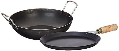 Amazon Brand - Solimo Sheet Metal Iron Cookware Set of 2 Pc ...