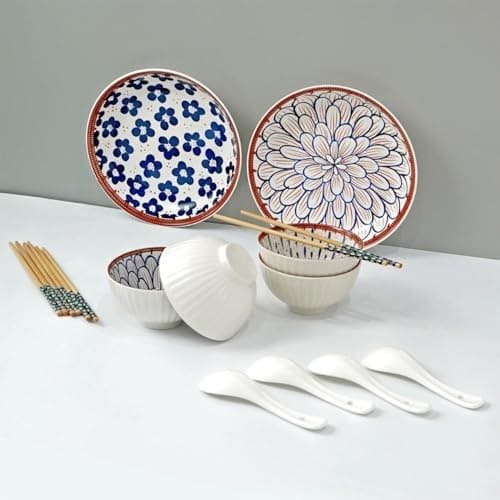 Amazon Brand - Solimo Ceramic Bowl with Plate & Spoon & Chop...