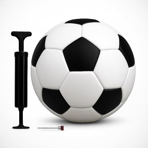 🛒 DAFFED Black&White Football with Pump (Size-5, Soccer) Pack of 1 with pin