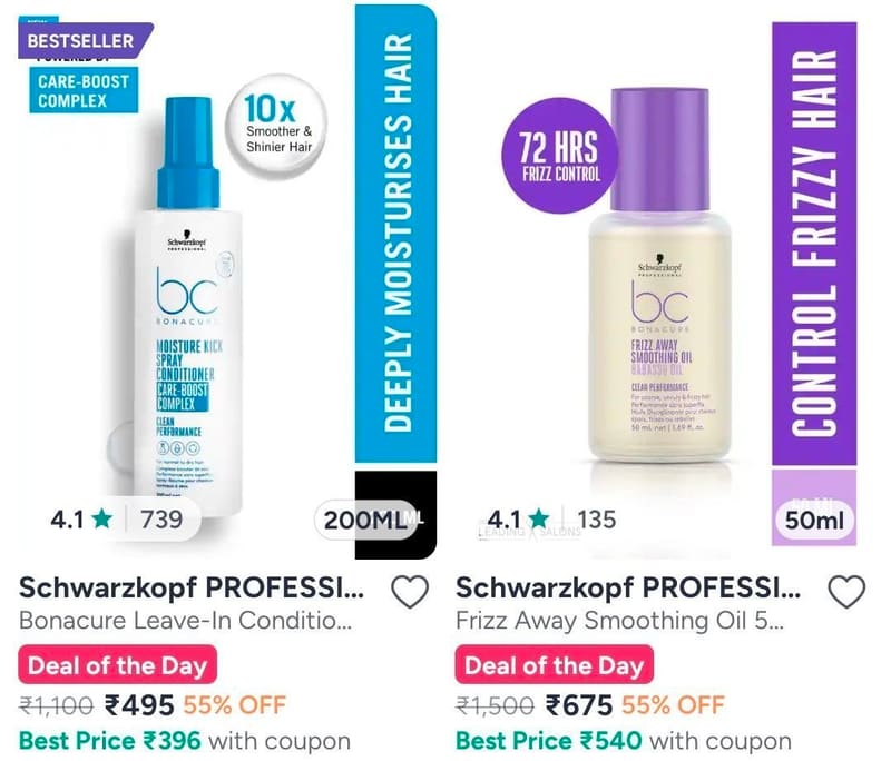 Myntra |✨Salon Luxury, Lowest Price Ever: Min 30%-50% OFF + 15% Extra Coupon! (HAIRRESET)