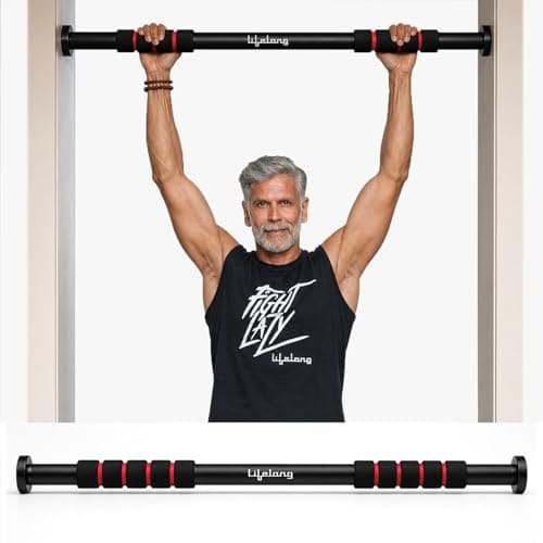 🛒 Lifelong Pull Up Bar for Home Kids| Adjustable 62–100 cm Doorway PullUp Bar For Home Gym Equipment |No Screw Pull Up Bar Door Mounted |100kg Capacity, Anti-Slip Lock, Foam Grip Handles |Gym Equipment for Home Workout