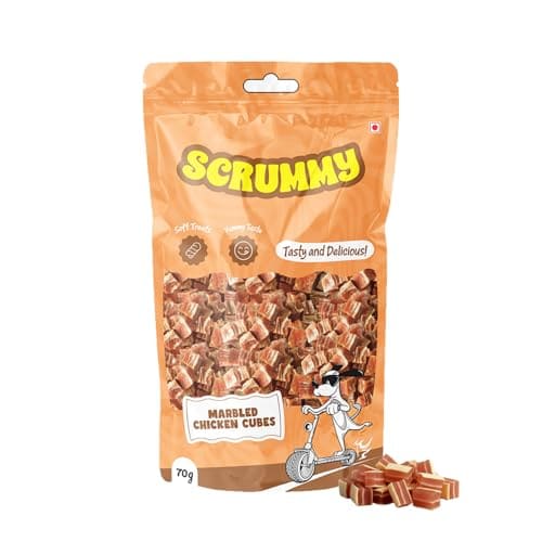 Scrummy Marbled Chicken Cubes Dog Treats 70g (Pack of 3) | S...