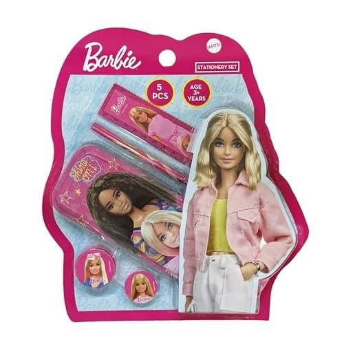 Barbie 5 pcs Stationery SetSchool Supplies Kit Multicolor Re...