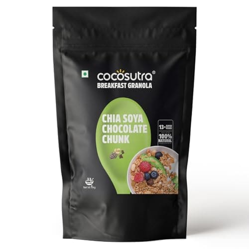 COCOSUTRA Chia Soya Chocolate Chunk Breakfast Granola 1 kg |...
