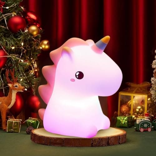 🛒 One94Store Rechargeable Baby Unicorn Silicone Night Lamp – Touch Sensor 7-Color LED Light for Kids Bedroom, Romantic Decor & Valentine Gift