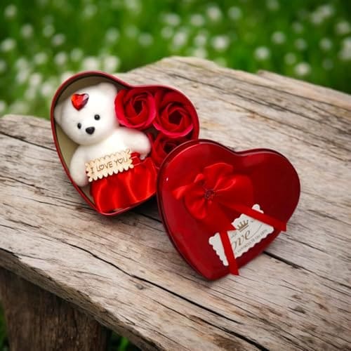 🛒 SAUDEEP INDIA Valentine Day Gift for Women Girls Wife Girlfriend | Romantic Gift for Her | Elegant Love Present for Valentine’s Day | Cute Decorative Surprise Gift to Loved One (Teddy Day)