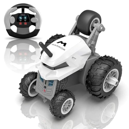 🛒 Mirana Warrior 360° Remote Control Stunt RC Car for Kids | Dual Motor, 7 Auto Stunt Modes, Speed Boost & LED Headlights | Rechargeable Vehicle Toy with USB Type C Charging | White