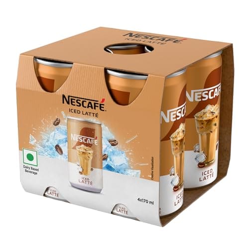 🛒 Nescafe Café-Style Cold Coffee, Iced Latté, 170ml, (Pack of 4), Liquid, Box