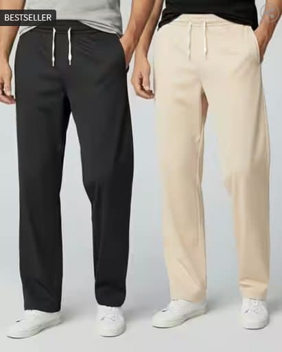 👖 INDICLUB Men Pack of 2 Straight Track Pants