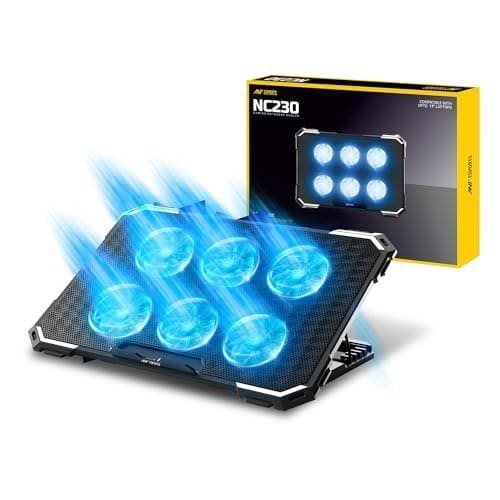 🛒 Ant Esports NC230 Gaming Notebook Cooler for 10–17 Inch Laptops | Cooling Pad with 6 Fans RGB | USB Powered Silent Fan | Adjustable Height Cooling Stand | Compatible with MacBook, PS5 & PS4