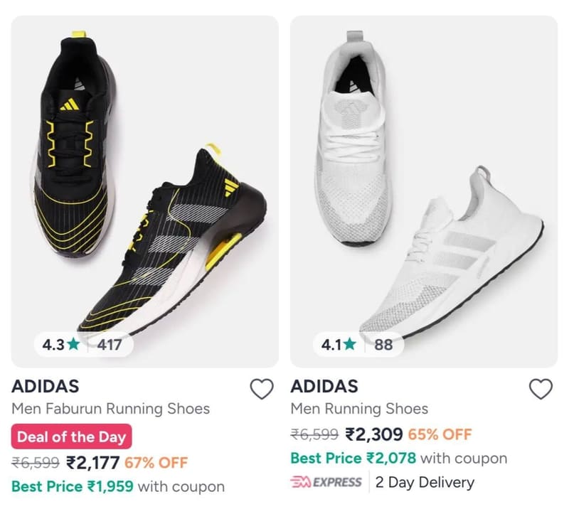 Adidas Sport Shoes at 67% Off