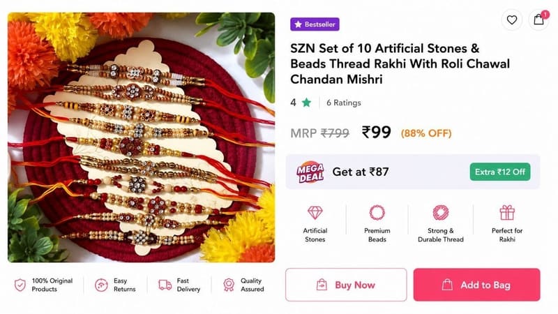 Set of 10 Rakhi @ ₹99