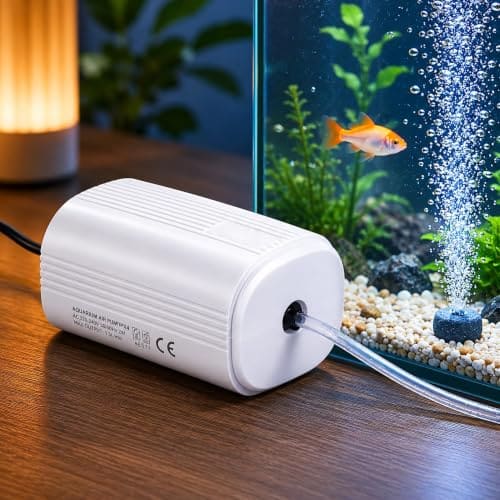 🛒 FinyPetz KE-511 Aquarium Air Pump 2W Ultra Silent Fish Tank Air Pump | 3L/Min Single Outlet Oxygen Pump | Includes 2M Air Tube & Air Stone | Aquarium Aerator for Betta, Goldfish & Tropical Fish Tanks