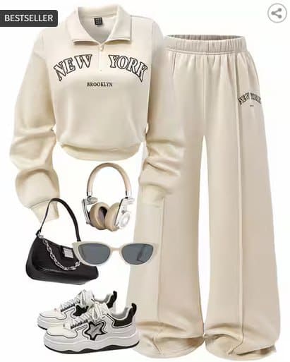 🔥 SHEIN Zip Closure Typographic Print T-Shirt & Pintuck Pant