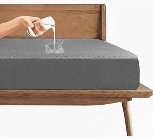 🛒 Trance Waterproof Mattress Protector Double Bed King Size 78x72 Inches Grey
