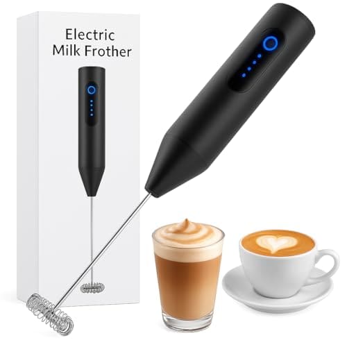 🛒 Bonsenkitchen Rechargeable Milk Frother & Coffee Whisker with Dual Spring Tech |Coffee Frother Electric Blender Mixer |Hand Blender |Coffee Maker and Beater Electric(Multi)