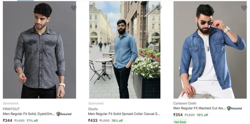 Flipkart | Denim Shirts Upto 79% Off