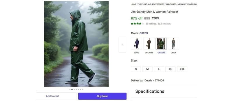 Men & Women Raincoat at ₹289