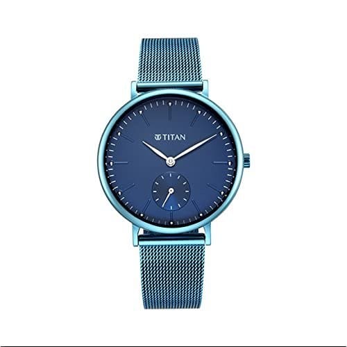 Titan Slimline Blue Dial Analog Stainless Steel Strap Watch ...