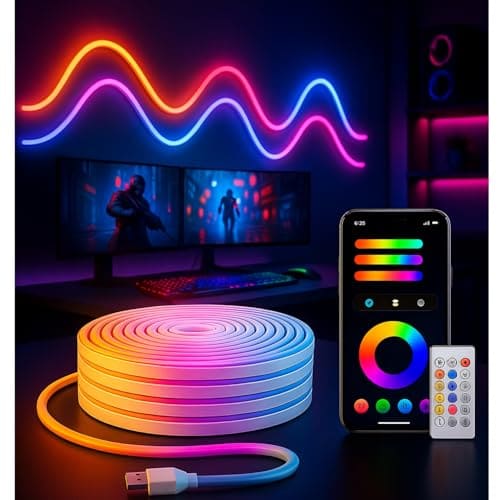 🛒 One94Store Smart LED Strip Light 5M with App & Remote Control, Music Sync RGB Lights, 16 Million Colors, Flexible SMD Rope Light for Gaming Room, Bedroom, TV Backlight, Home Decor, Party Decoration