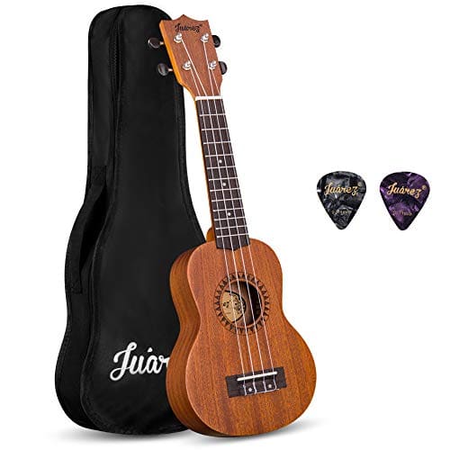 🛒 Juarez JRZ21UK 21" Soprano Ukulele Kit, AQUILA Strings, Sapele Body, Rosewood Fingerboard, Matte Finish, with Bag and Picks, Natural
