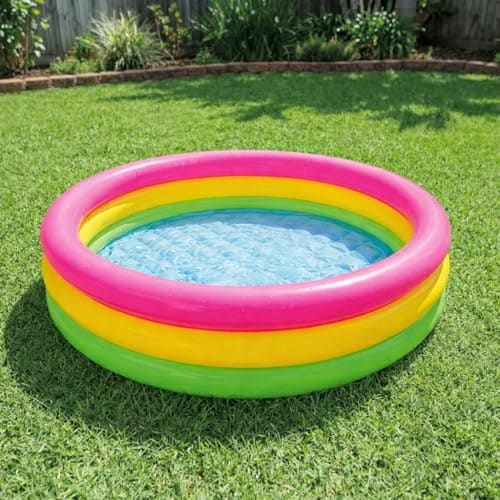 🛒 Btag Premium Inflatable Family Swimming Pool for Kids & Adults | Extra-Large 34x10 inch 3 Feet 3-Layer Striped Bath Tub Without Pump for Home & Outdoor Use (HOME005)