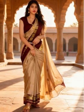 🔥 Sangria Pure Cotton Kanjeevaram Saree 🥻