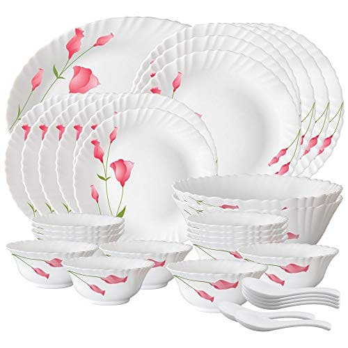 Larah by BOROSIL Fluted Series Diana Opalware Dinner Set | 3...
