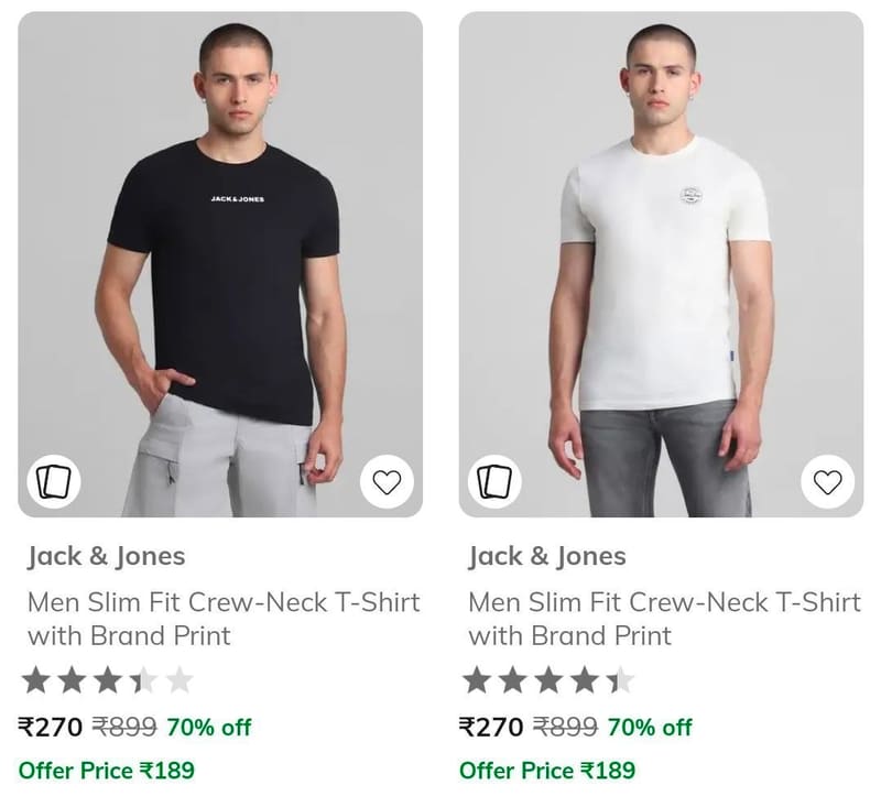 AJIO Loot : Upto 85% Off On Jack & Jones Clothing.