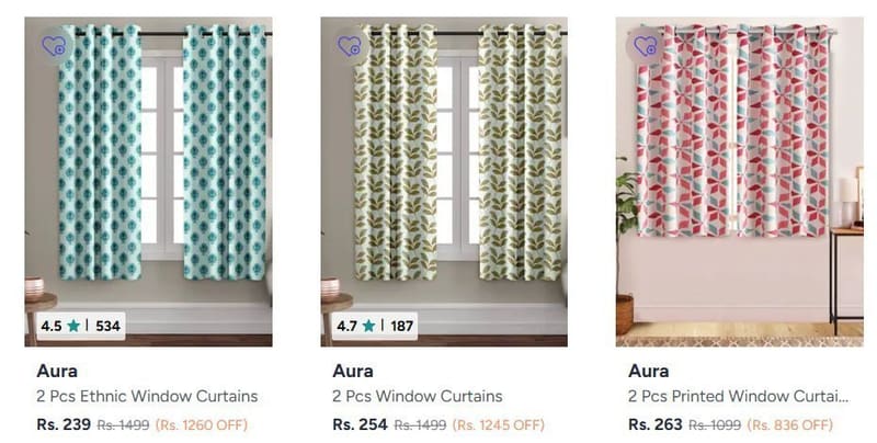 Myntra | Curtains and sheer under 500/- + Additional Coupon