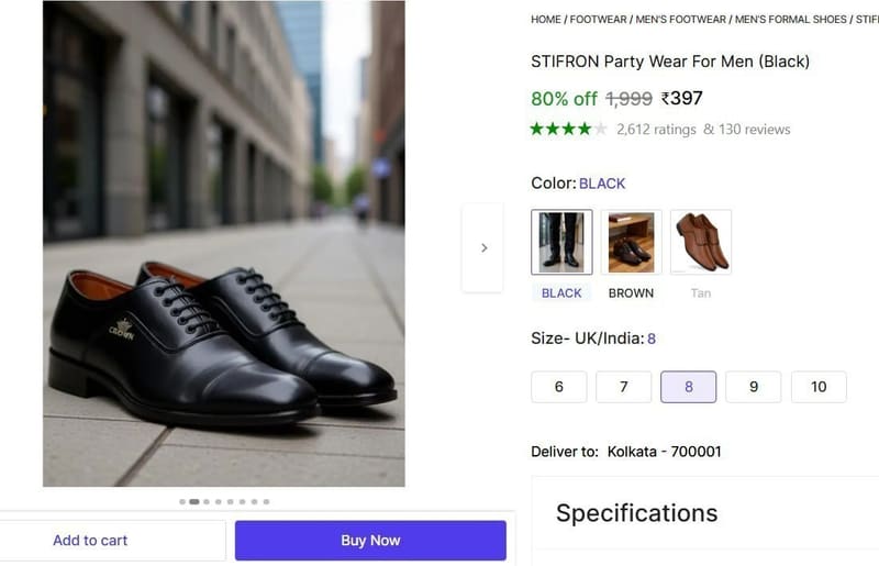 🔥  Men's Formal Shoes @ ₹397