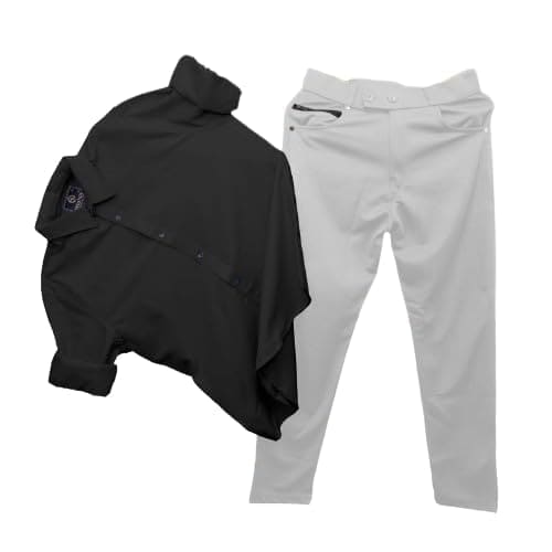 🛒 BHIKADIYA Men's Cotton Solid Full Sleeves Regular Fit Shirt and Pant (Black-Grey,M)