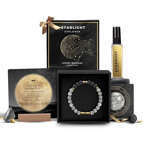 🛒 5 Senses Co. Starlight Bracelet & Perfume Gift Set for Men | Premium Luxury Mens Jewellery Gift | For Boyfriend Husband Brother Friend | Ready-to-Gift with Card