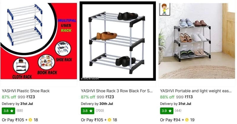 🔥  Shoe Racks Starts @ ₹113