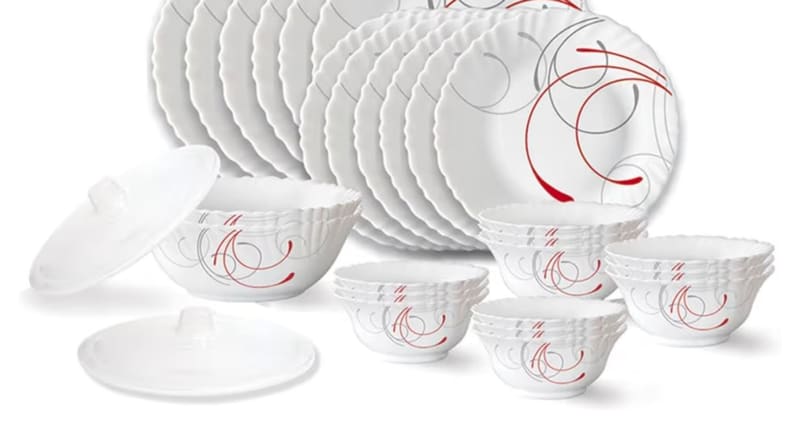 Larah Opalware Dinner Set Of 27 Pcs @1437.