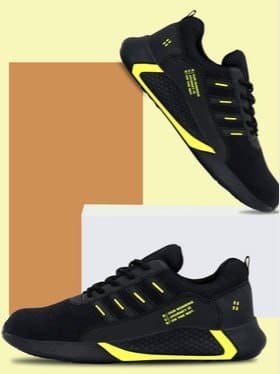 🔥 PENNEN Men Black Mesh Running Non-Marking Shoes