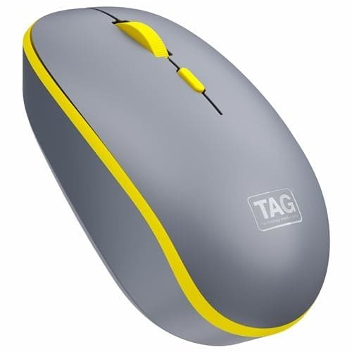 TAG WM500 Grey/Yellow Wireless Mouse, 2.4GHz USB Receiver, D...