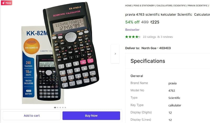 🔥  Scientific Calculator @ ₹255