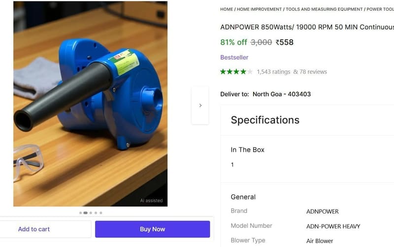 🔥  Air Blower @ ₹558
