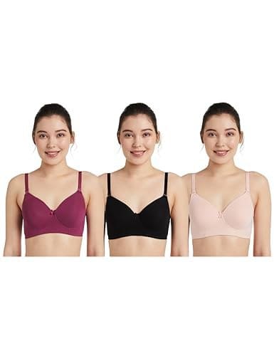 Amazon Brand - Symbol Women Cotton Stretch Padded Wire Free ...