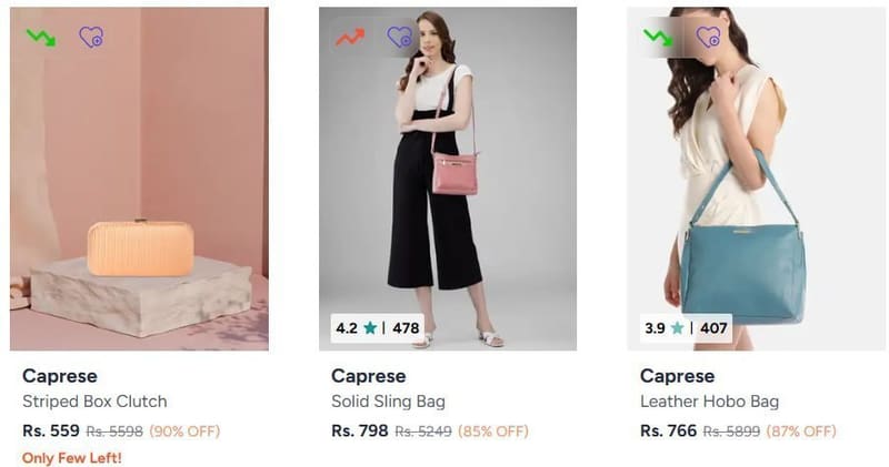 Myntra | Upto 90% Off On Women Caprese Handbags Starting From @559