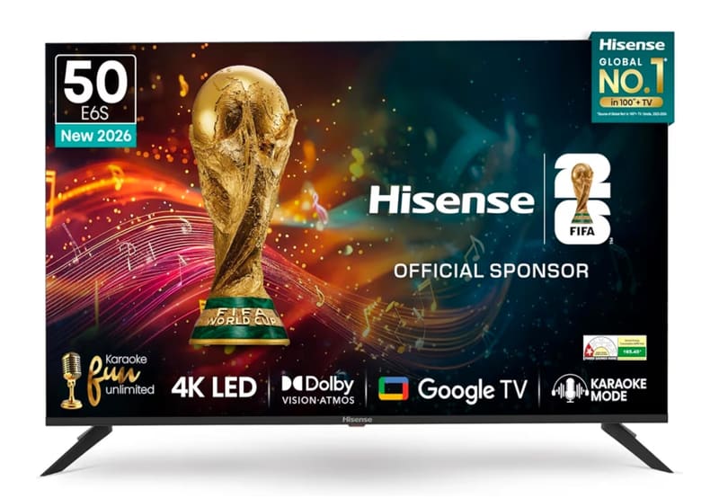 Hisense 126 cm (50 inches) E6S Series 4K Ultra HD Smart LED Google TV @ Rs.30,240