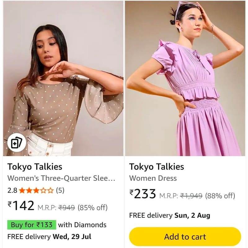 Upto 92% Off On Tokyo Talkies Womens Clothing.