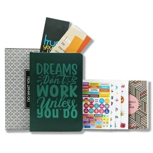 Amazon Basics Undated Planner | Dark Brown Faux Leather | We...