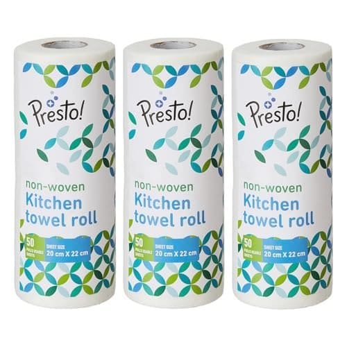 Amazon Brand - Presto! Non-Woven Reusable Kitchen Towel Roll...